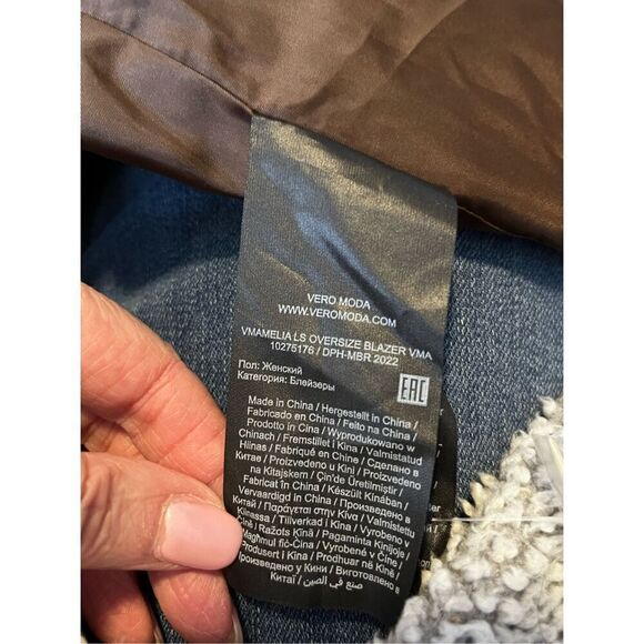 Brand New Aware by Vero Moda Women's Size 8 Brown Double Breasted Jacket - Picture 9 of 10